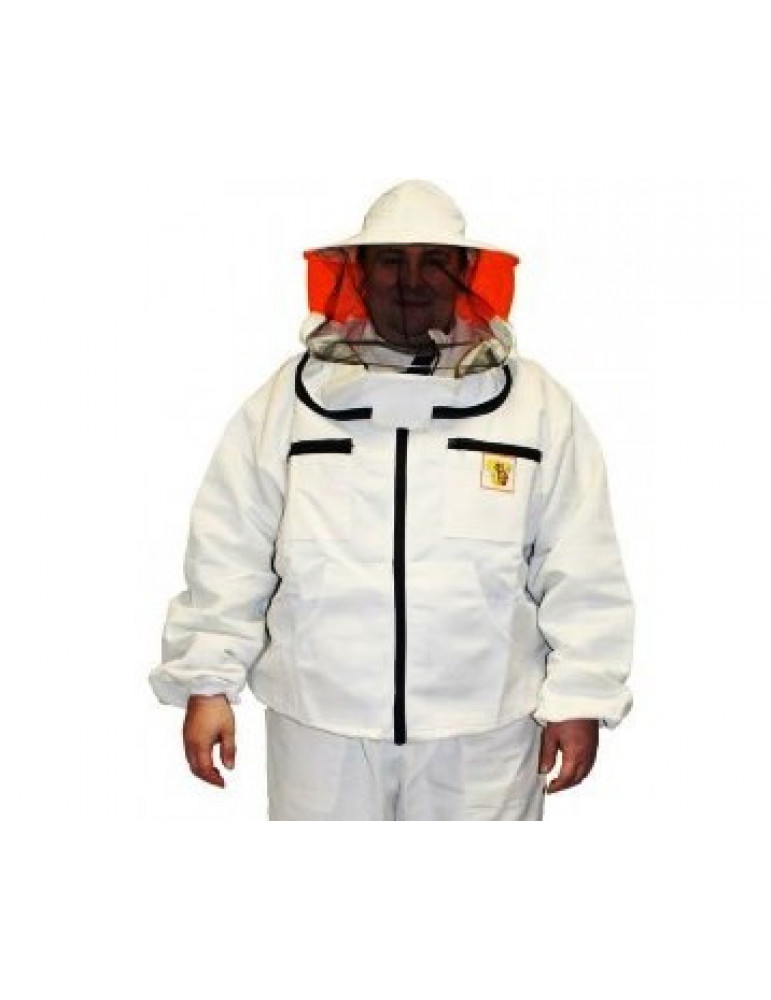Куртка пчеловода ЕВРО стиль двунитка с сеткой на молнии (р.60-62)